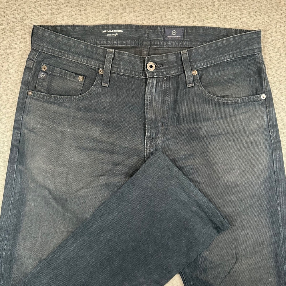 AG Adriano Goldschmied The Matchbox Slim Straight Jeans Mens 32R Dark Gray